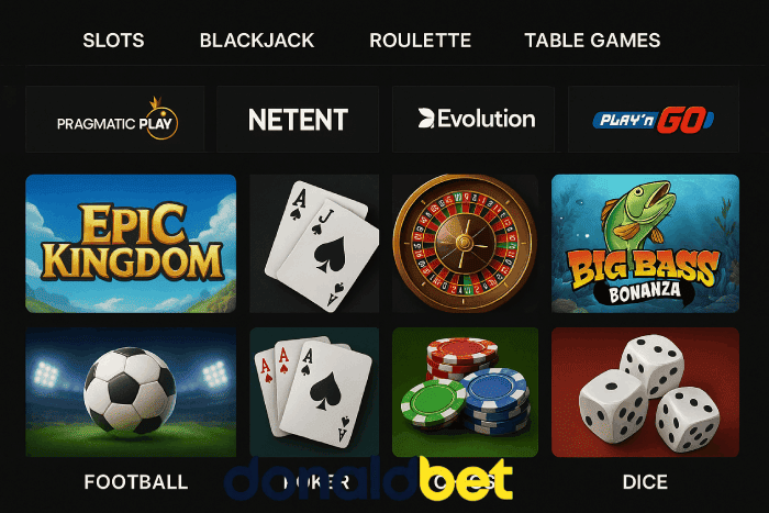 Jogos clássicos de cassino DONALDBET