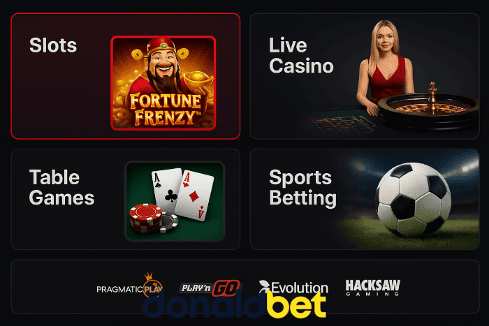 Plataforma online Cassino DONALDBET com bônus exclusivos